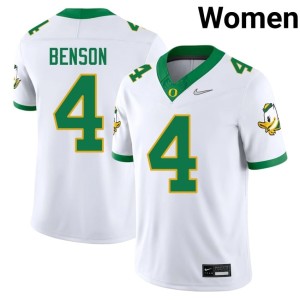 Ducks Womens Limited White #4 Malik Benson College Football Jerseys 472218-298