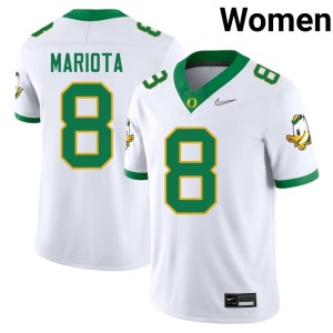 The Ducks College Football Marcus Mariota White Game #8 Women's Jerseys 165389-247
