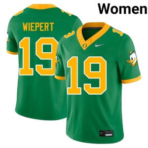 Oregon College Football Women Replica Green #19 Mark Wiepert Jerseys 863051-400