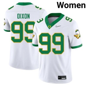 Oregon Womens Official #99 College Football Markus Dixon White Jersey 393837-681