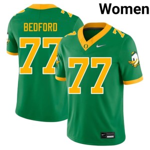 Oregon Ducks College Football Matthew Bedford 2026-27 #77 Green Women Jersey 555763-750