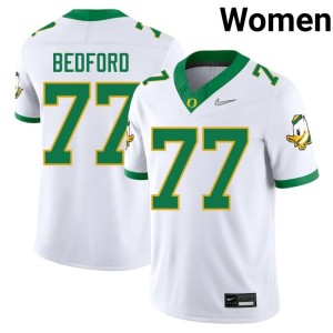 UO Game White Matthew Bedford #77 Women College Football Jerseys 390697-120