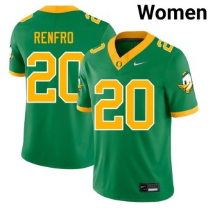 Oregon Ducks Replica #20 Women Mel Renfro College Football Green Jersey 851507-246