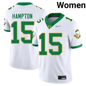 University of Oregon 2026 Womens #15 White Messiah Hampton College Football Jerseys 365342-453