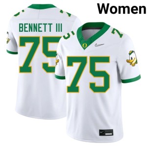 University of Oregon Michael Bennett III #75 Women's University White College Football Jerseys 995455-468