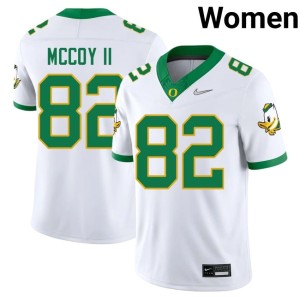 Oregon Ducks Embroidery Women's #82 Nathan McCoy II College Football White Jersey 352332-146