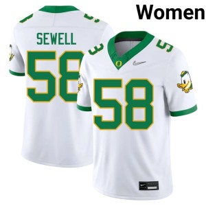 UO #58 Penei Sewell White Womens College Football Official Jersey 267114-459