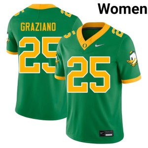 University of Oregon Rocco Graziano Stitched Womens Green #25 College Football Jersey 115743-627
