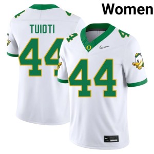The Ducks Women's High School White College Football Teitum Tuioti #44 Jerseys 530903-224