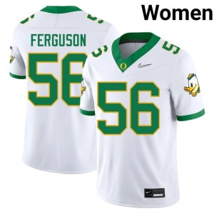 Oregon Ducks White #56 Embroidery Women Trent Ferguson College Football Jersey 263591-611