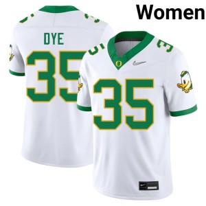 Oregon Ducks Women #35 White Official College Football Troy Dye Jerseys 606621-702