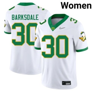 Ducks Women White Embroidery #30 Xavier Barksdale College Football Jerseys 467239-564