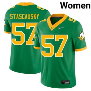 Oregon Green Stitched Women's #57 Zac Stascausky College Football Jerseys 399545-774