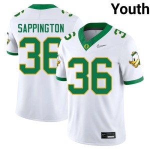 University of Oregon 2026-27 Atticus Sappington Youth #36 College Football White Jersey 662490-452
