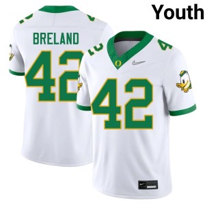 Ducks Youth Limited College Football Aydin Breland #42 White Jersey 824002-731