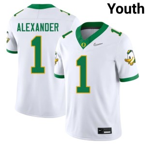 Oregon Ducks Bear Alexander Official #1 White College Football Youth Jerseys 196262-927