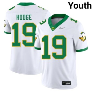Oregon Ducks White #19 College Football Braylon Hodge Replica Youth Jersey 537759-461