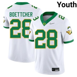 UO Youth College Football Alumni White Bryce Boettcher #28 Jersey 626650-817