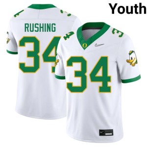 UO Youth #34 White Cruz Rushing Replica College Football Jersey 160839-250
