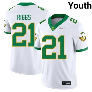 Ducks White Youth Da'Jaun Riggs 2026-27 College Football #21 Jerseys 899342-762