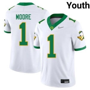 Ducks Youth Dakorien Moore #1 White NCAA College Football Jersey 381735-377