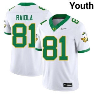 University of Oregon White College Football 2026 #81 Dayton Raiola Youth Jerseys 739006-373