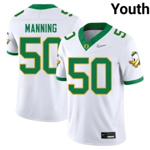The Ducks College Football Demetri Manning White Youth #50 University Jerseys 451324-486