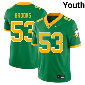 The Ducks College Football Youth #53 Devin Brooks Green Official Jersey 807849-913