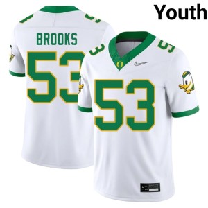 Oregon White Youth Stitched #53 Devin Brooks College Football Jersey 314856-364