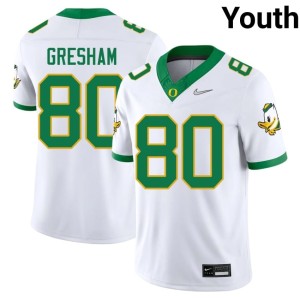 Ducks NCAA Youth White College Football #80 Dillon Gresham Jersey 408862-522