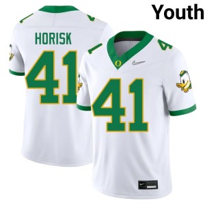 University of Oregon College Football Youth White Dutch Horisk #41 University Jersey 819663-277