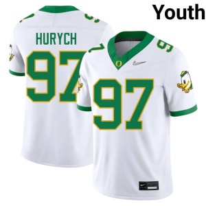 The Ducks Youth White #97 College Football 2026-27 Gage Hurych Jersey 674595-451