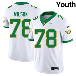 Oregon Ducks Gernorris Wilson Youth Player White College Football #78 Jersey 552152-809