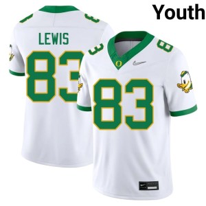 Ducks White #83 High School College Football Hudson Lewis Youth Jersey 915621-507