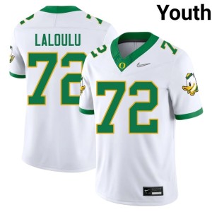 Ducks College Football Official Iapani Laloulu #72 White Youth Jersey 814136-930