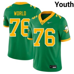 The Ducks Youth College Football Green Isaiah World #76 Embroidery Jersey 527181-187