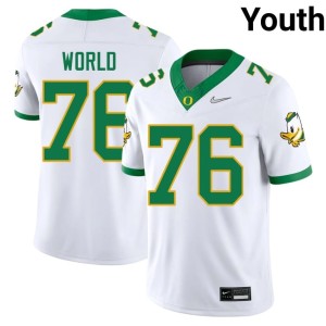 University of Oregon Isaiah World Youth Official College Football #76 White Jerseys 986661-788