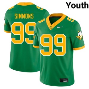 Ducks Youth #99 Green Embroidery College Football Jerome Simmons Jersey 306349-349