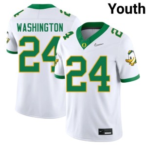 University of Oregon White College Football #24 Jett Washington Game Youth Jersey 674399-974