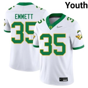 UO Keaton Emmett Youth White #35 College Football NCAA Jerseys 136282-488