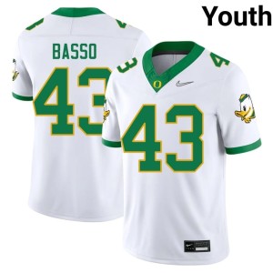 Oregon Ducks Luke Basso White #43 College Football Youth University Jerseys 958715-551