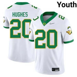 Ducks College Football Youth #20 Limited White Makhi Hughes Jersey 352789-902