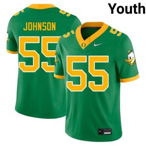 Ducks Matthew Johnson University Green Youth College Football #55 Jerseys 413479-665