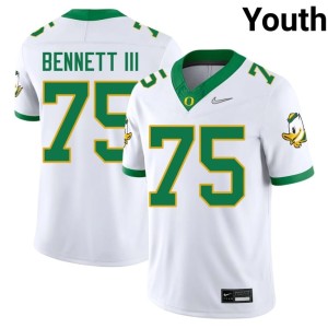 The Ducks White Youth Michael Bennett III College Football #75 Limited Jersey 447010-158