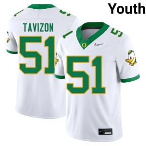 Oregon #51 High School Youth College Football Prince Tavizon White Jersey 710865-923