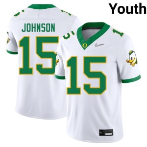 Oregon Youth College Football White Tez Johnson Stitched #15 Jersey 163770-515