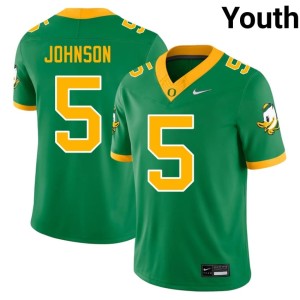 UO NCAA Theran Johnson College Football Green #5 Youth Jerseys 105073-421