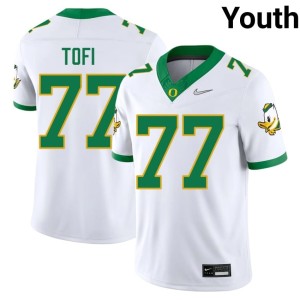 Ducks Youth College Football Game White Tommy Tofi #77 Jerseys 350632-145