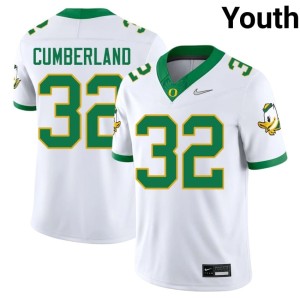 Oregon Ducks Tony Cumberland White Youth #32 College Football Stitched Jersey 927280-587