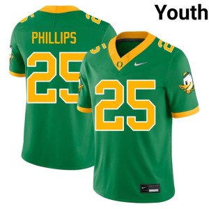 Oregon Ducks #25 Tristan Phillips Youth Green College Football Limited Jersey 425474-962